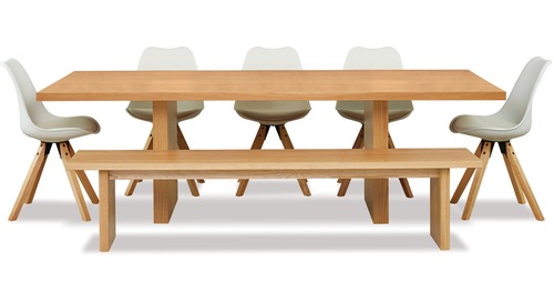 Yoko 7-Pce Dining Suite - Bench & 5 x Dima Chairs Yoko 7-Pce Dining Suite - Bench & 5 x Dima Chairs